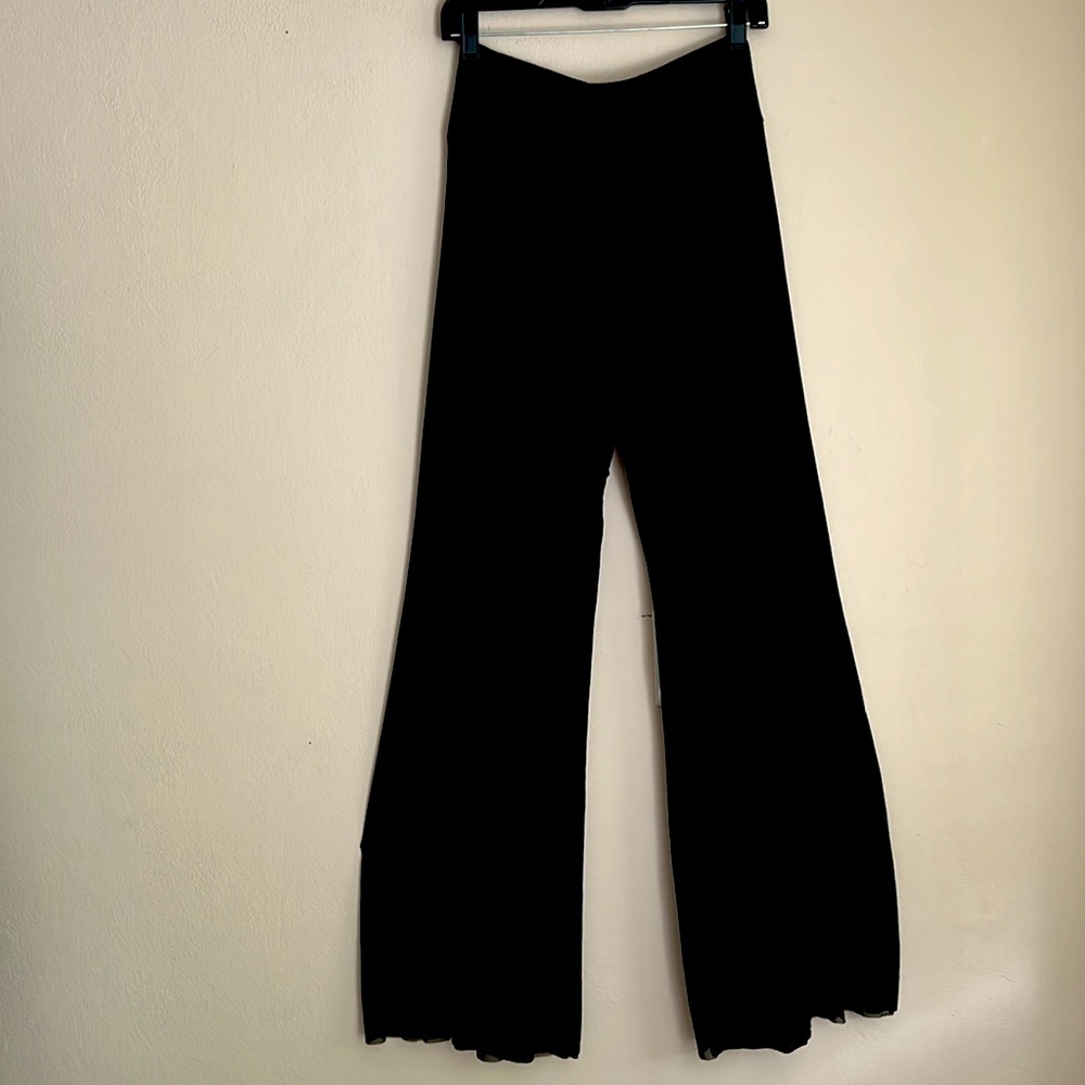 Dressy Black Pant with Mesh Overlay Slims and Flatters